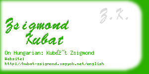 zsigmond kubat business card